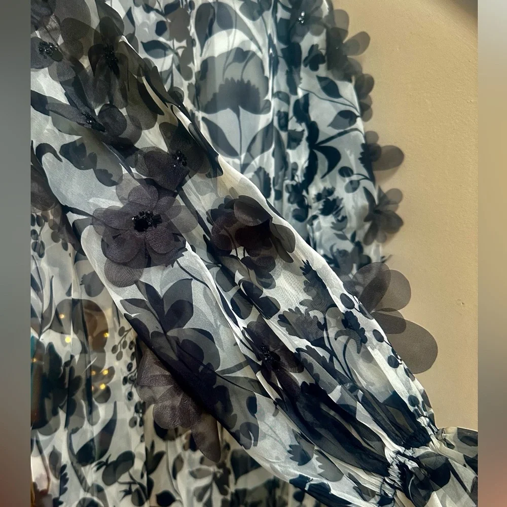 Anthropologie PANKAJ & NIDHI Maxi Cape w/ tie - Picture 8 of 9